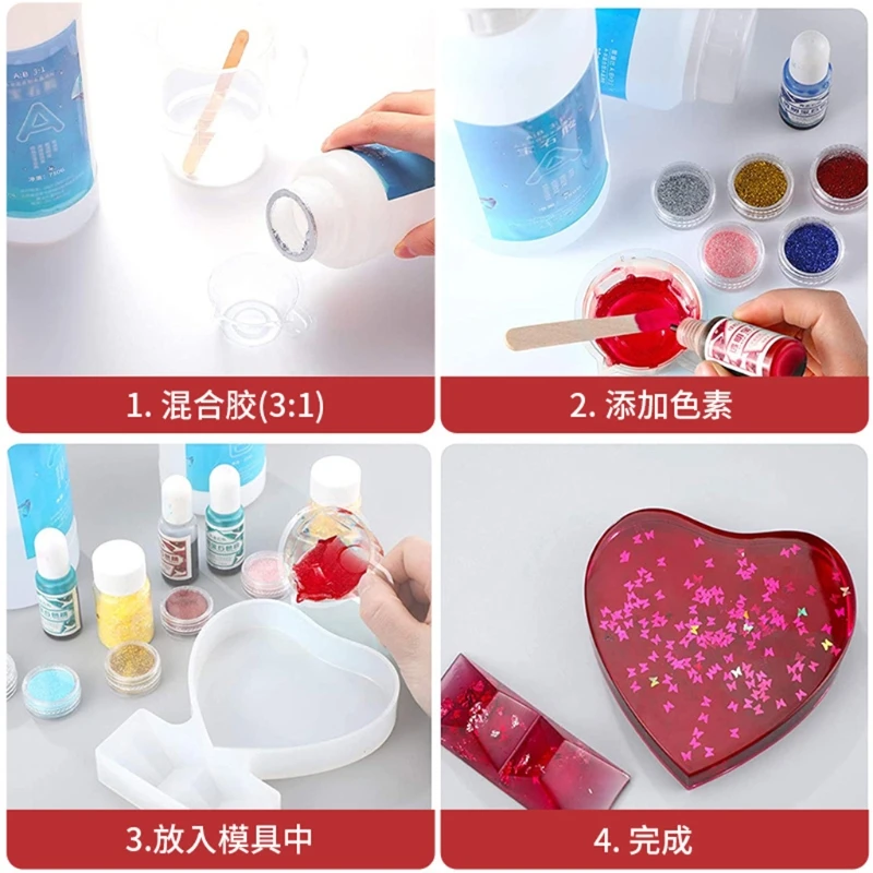 

DIY Crafts Jewelry Epoxy Resin Mold Photo Frame Casting Silicone Mould T21F