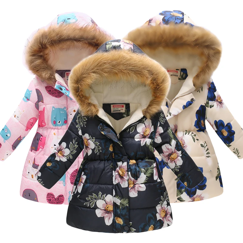 Осенне зимняя куртка для девочек пальто детская теплая верхняя одежда с