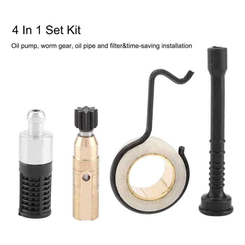 

Chainsaw Oil Pump Worm Gear Oil Pipe Filter Set Accessory Kits for stIHL MS 250