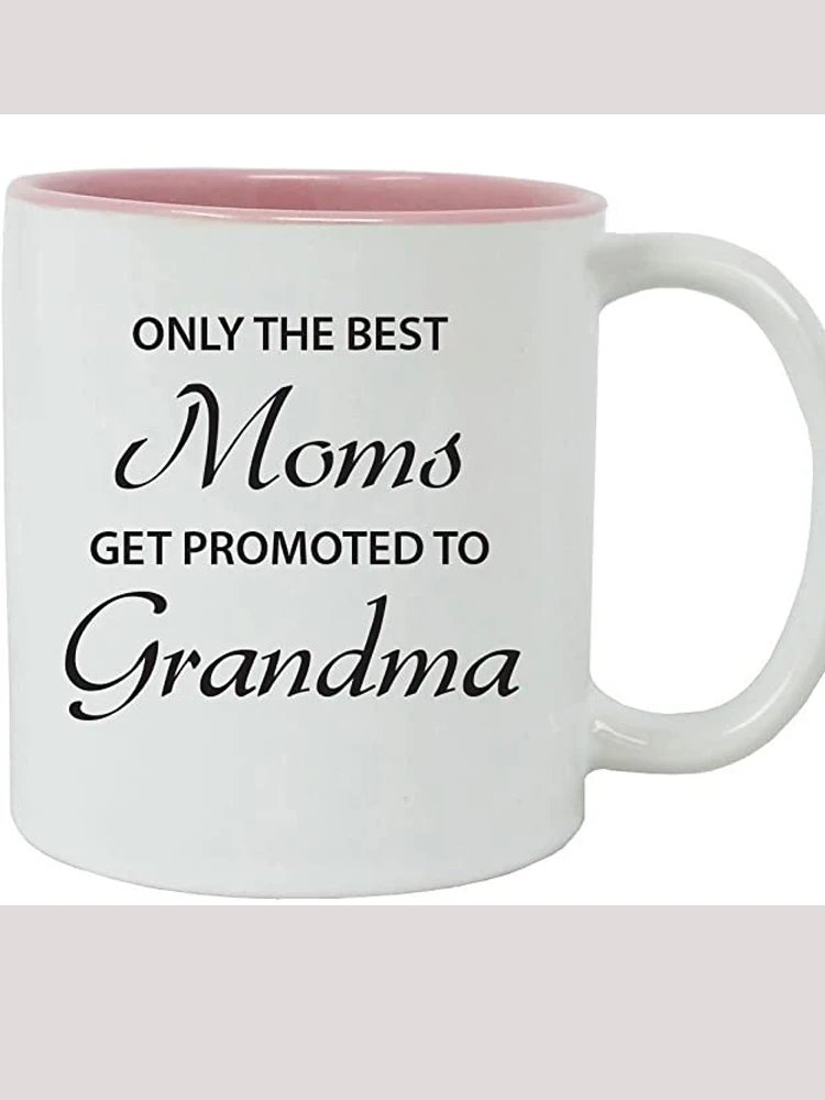 Only the best Moms get promoted to Grandma 11-Ounce White Sublimation Ceramic Coffee Mug (Pink) | Дом и сад
