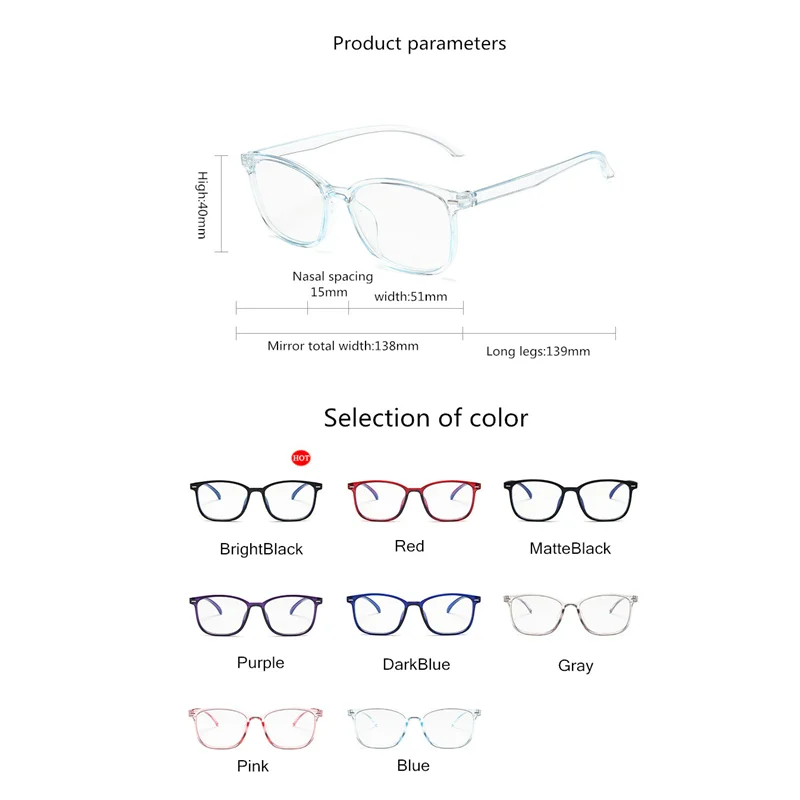 

Retro Blue Light Men Eyeglasses Frame Pink Women Eye Glasses Frame Vintage Optical Computer Clear Lens Fake Transparent Glasses