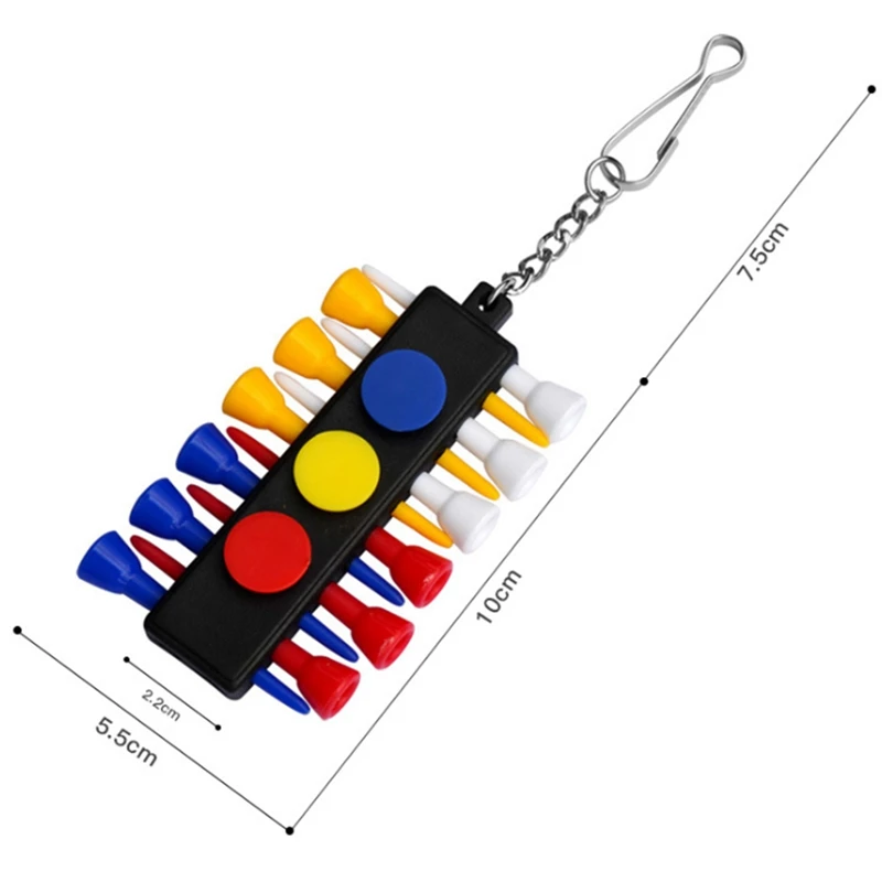 

5PCS Golf Tee Golf Plastic Tee Holder with 3 Ball Marker and Keychain Golf Accessories