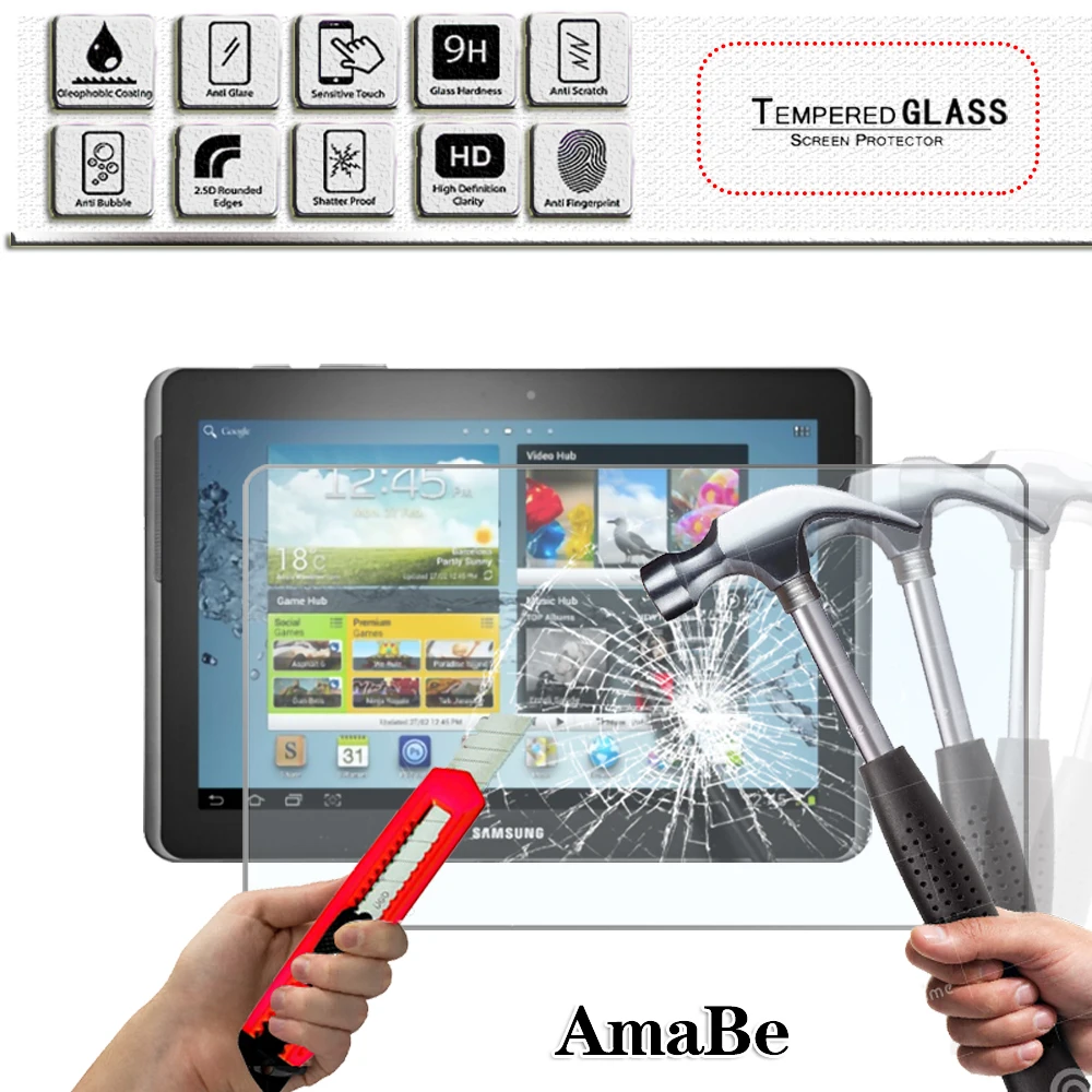 

HD Tempered Glass for Samsung Galaxy Note LTE N8020/N8000 N8010/Tab 2 P5100 Tablet Screen Protector Premium Protective Film 9H