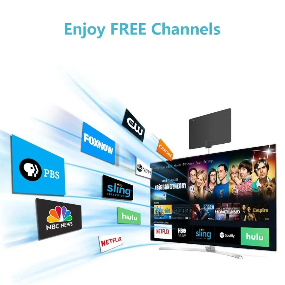 Антенны радиус DVB T/T2 комнатная 4K HD цифровая ТВ антенна + усилитель сигнала УКВ/УВЧ