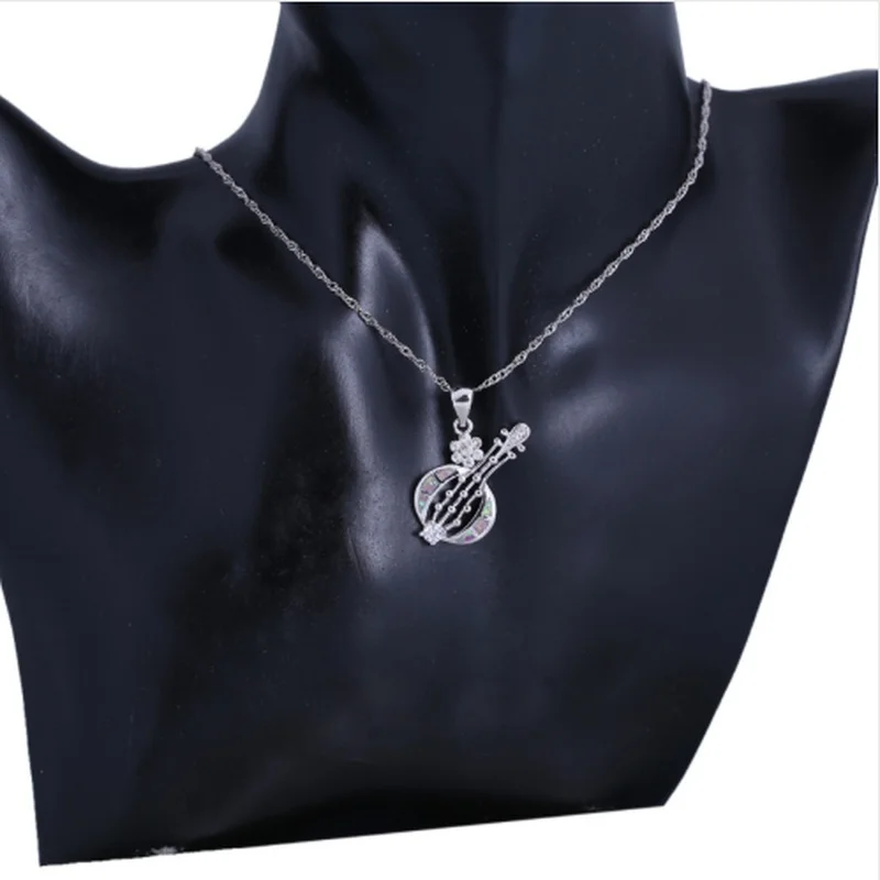 

Real Party Girl Birthday Valentine's Day Gift Jewelry Women's Creative Exquisite Guitar Shape Color Opal Jewelry Wholesale