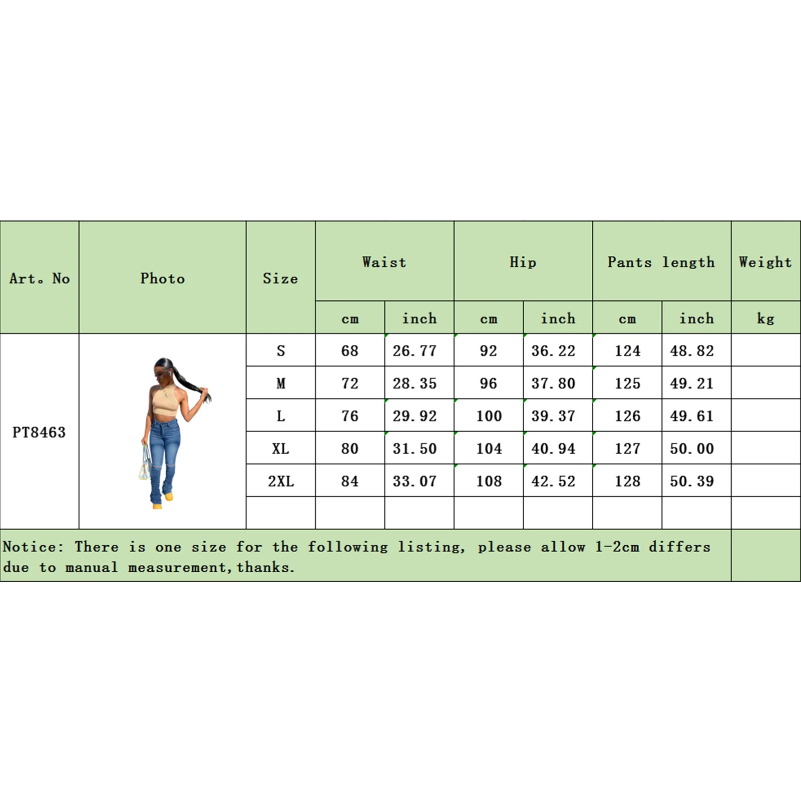 

2021 New Women Stacked Leggings, Casual High Waist Skinny Ruched Bell Bottom Denim Pants with Ripped Holes All-match