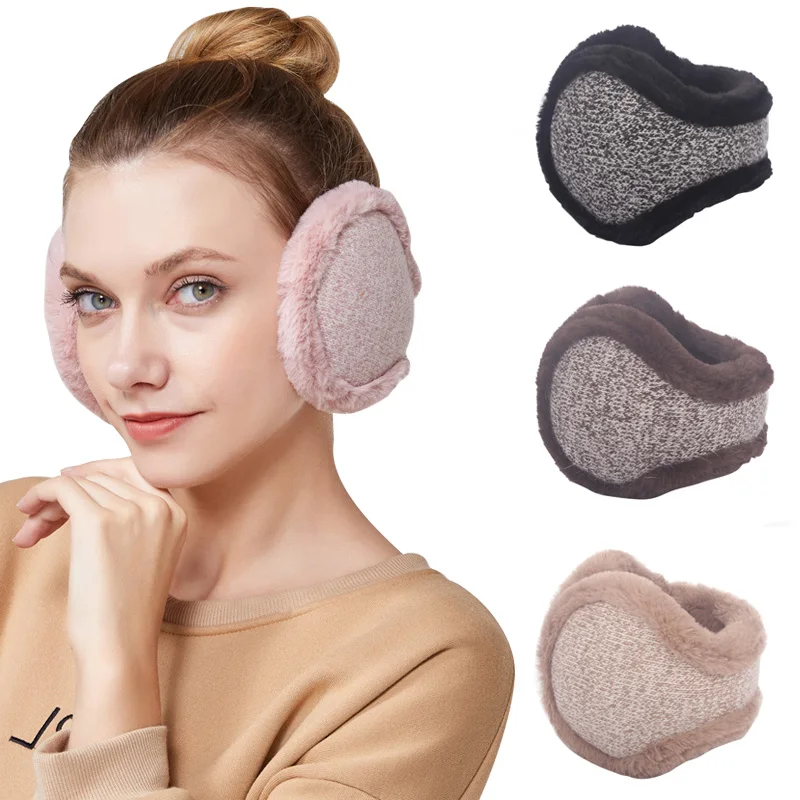 

Soft Knitted Fleece Plush Ear Warmer Winter Windproof Earmuffs Fashion Unisex Headphones Earwarmers Cycling Skiing Ear Caps