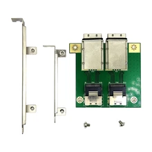 Dual Mini SAS26p SAS-SFF-8087 to SFF-8088 Adapter Board in PCI Bracket SAS36P-26P PCI Server Array Card SFF8087-8088