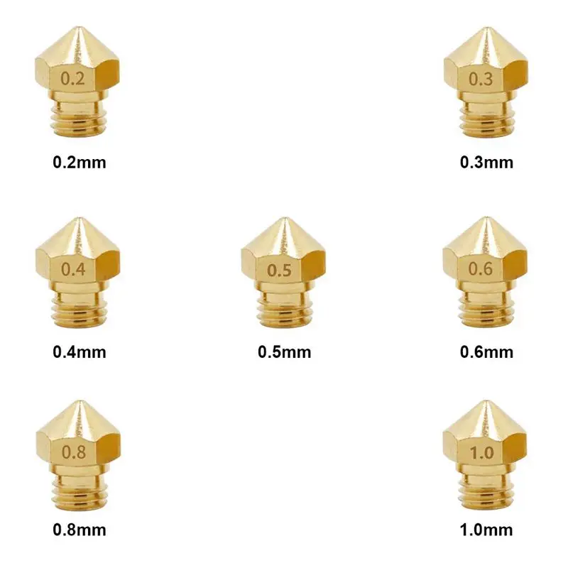 Латунная головка экструдера для 3D принтера M7 MK10 18 шт. Hotend Nozzle 0 2 мм 3 4 5 6 8 1 подходит