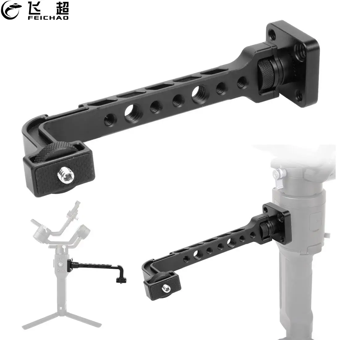 

360 Adjustable Monitor Mounting Expansion Bracket Support Holder Cold Shoe 1/4 3/8 for DJI Ronin S SC Zhiyun WEEBILL Stabilizer