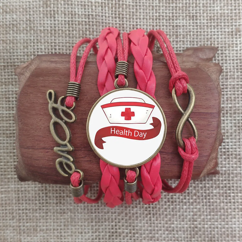 Новый милый кожаный браслет со временем и драгоценным камнем шапочка для