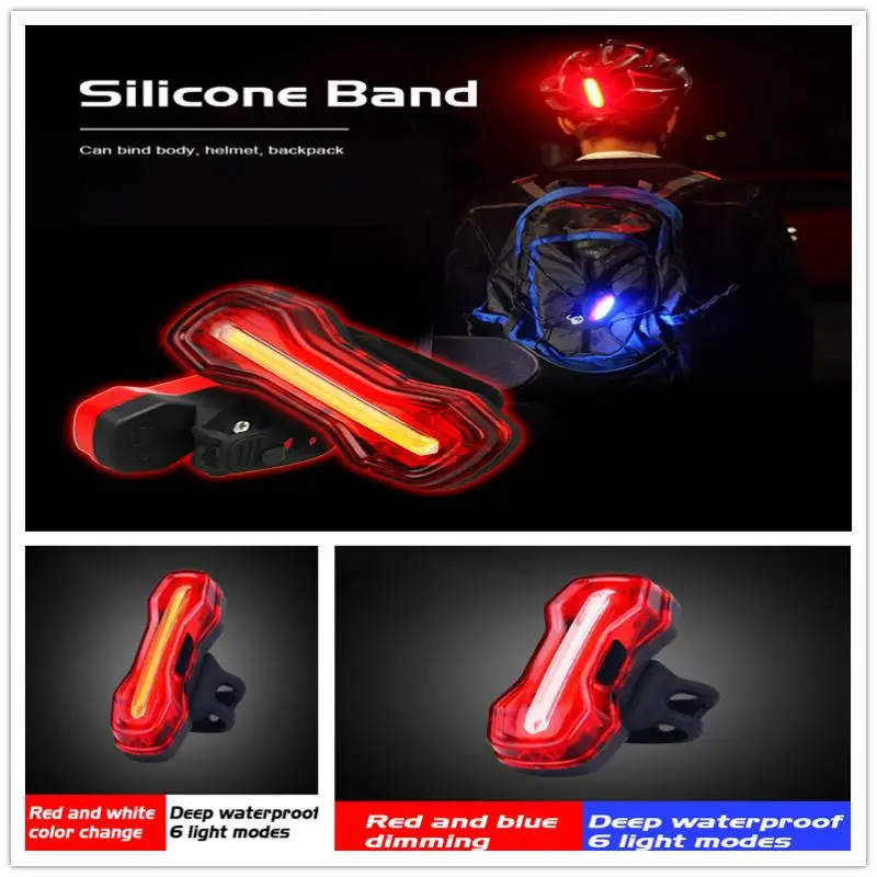 

Bicycle Taillight Bike Waterproof LED Lamp Bike Accessories Warning USB Chargeable Riding Rear Light MTB Cycling Rear Light