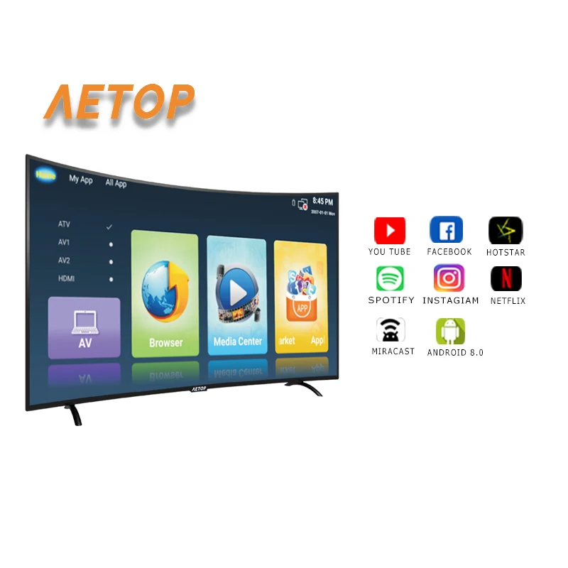Бесплатная доставка-матричный телевизор 32 дюйма android 2k smart tv curve плоский экран |