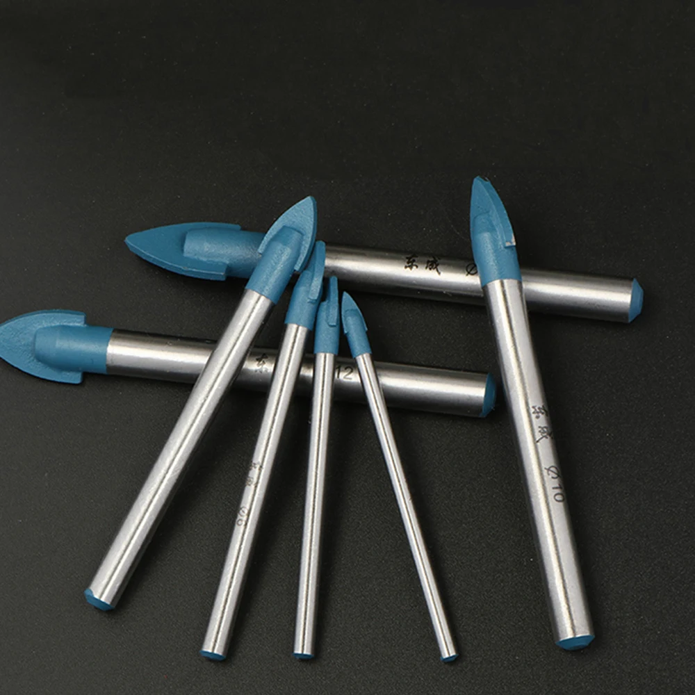 

5PCS 4/5/6/8/10mm Glass Drill Bit Set Tungsten Carbide Tipped Spear Head Ceramic Tile Cutter Power Tools Accessories