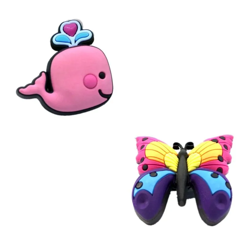 1 шт. высокая имитация ПВХ подвески для обуви Розовый Прекрасный КИТ бабочка