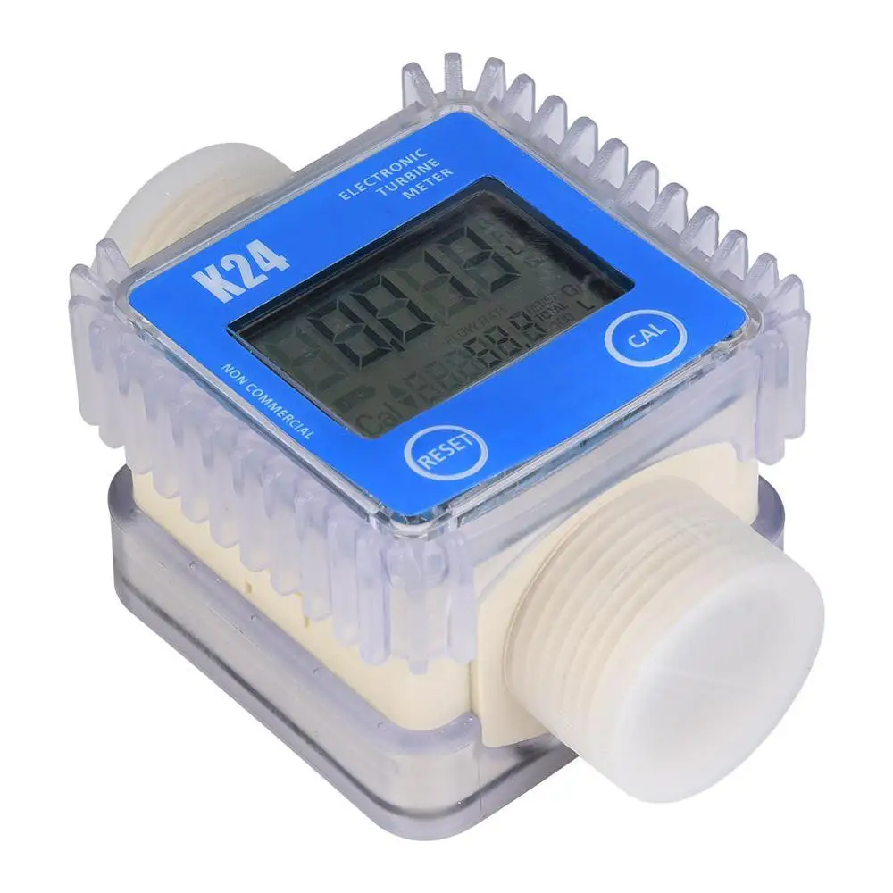 

1pc Turbine Digital Diesel Oil Fuel Flow Meter Gauge For Chemicals Liquid Water Hot