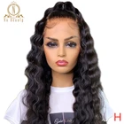 250 плотные прозрачные парики на сетке 13x4, парик на сетке спереди, парик из человеческих волос с глубокой волной для черных женщин, предварительно выщипанные волосы Remy, Nabeauty