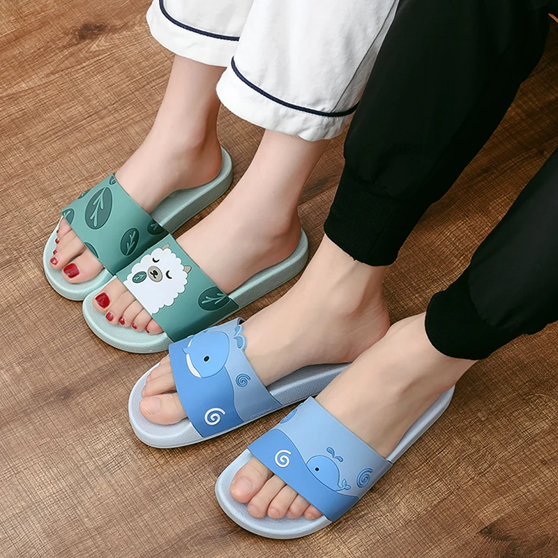

Women Slide Sandals Slides Cartoon Giraffe Penguin Sheep Summer Slippers Women Shoes Flip Flops Beach Slides Zapatillas Mujer