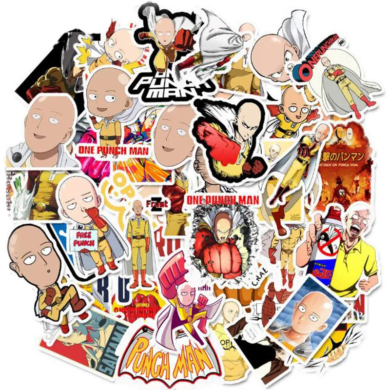 50 шт./упак. Аниме ONE PUNCH-MAN водостойкие наклейки для стены ноутбука багаж скейтборд телефонные игрушки наклейки