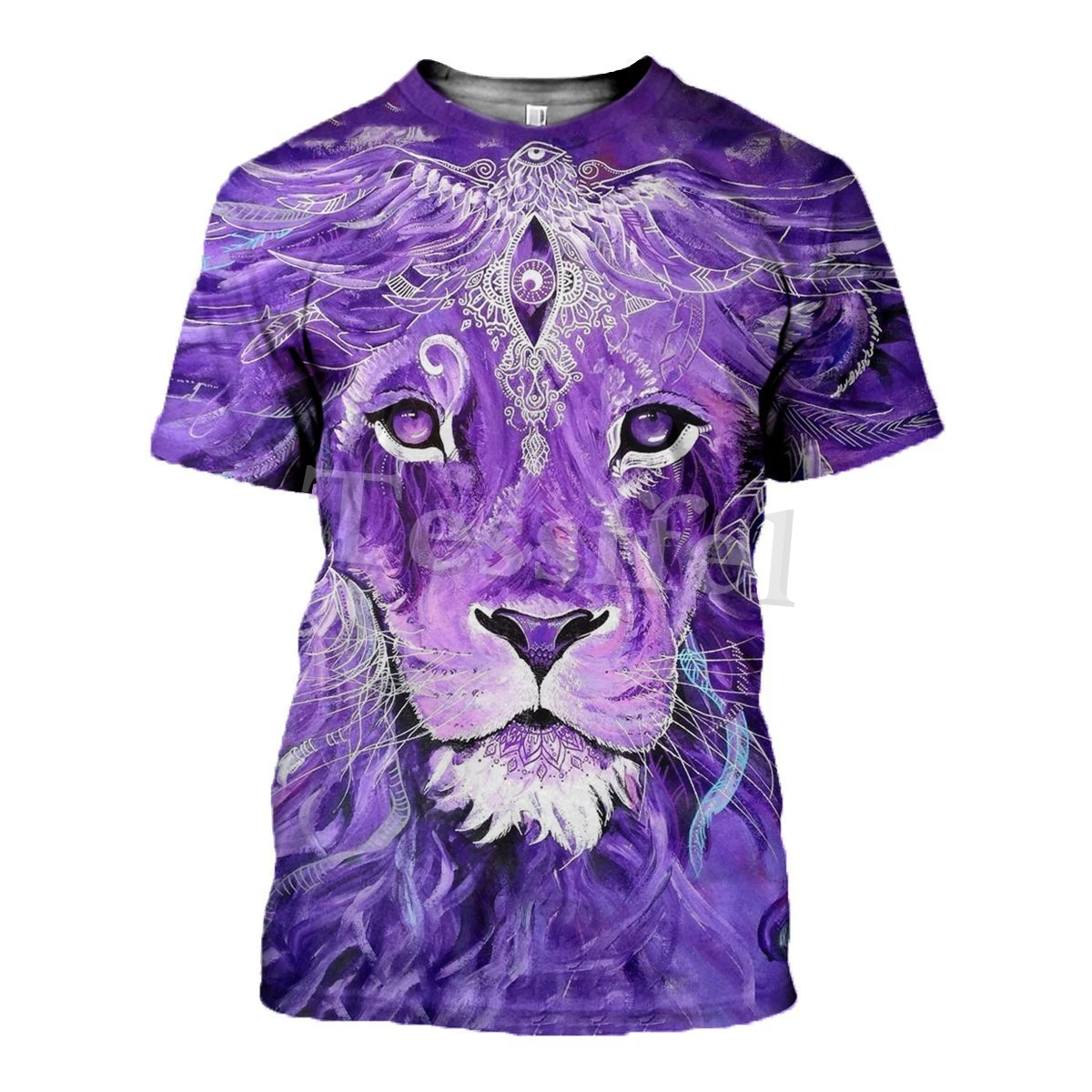 

Tessffel King Lion Fashion T-shirt Summer Cool 3D Printed Men's Tshirts Harajuku Animal Colorful Tees Short Sleeve Top Style-3