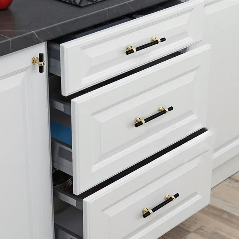 European Zinc Alloy Black Cabinet Handles Kitchen Furniture Cupboard Drawer Pulls Solid Knobs Door Hardware | Обустройство дома