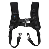 black double dual camera shoulder strap quick rapid sling belt adjustment for canon nikon sony 2 cameras digital dslr strap