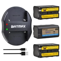 batmax np f750 np f770 f750 battery with led indicators usb dual charger for led video light yn300air ii yn300 iii yn600 l132t