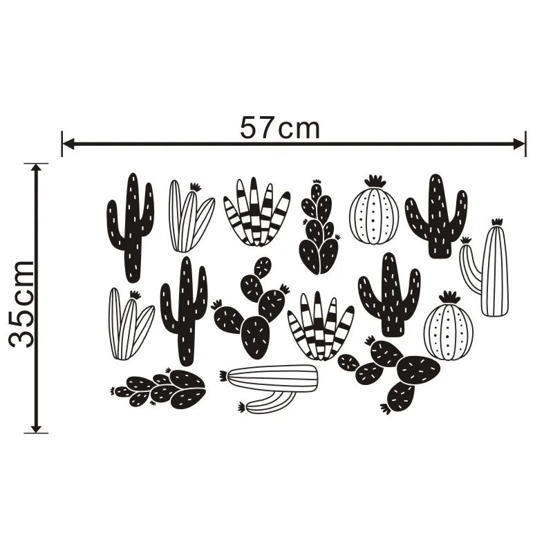 Кактус настенные наклейки Лесной этнический 16 кактус настенный стикер s для