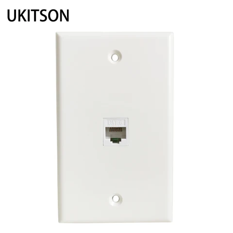 1 порт CAT6 RJ45 настенный разъем Keystone Jack женский к женскому разъему Lan в белом цвете для интернет патч-корда сша лицевая панель