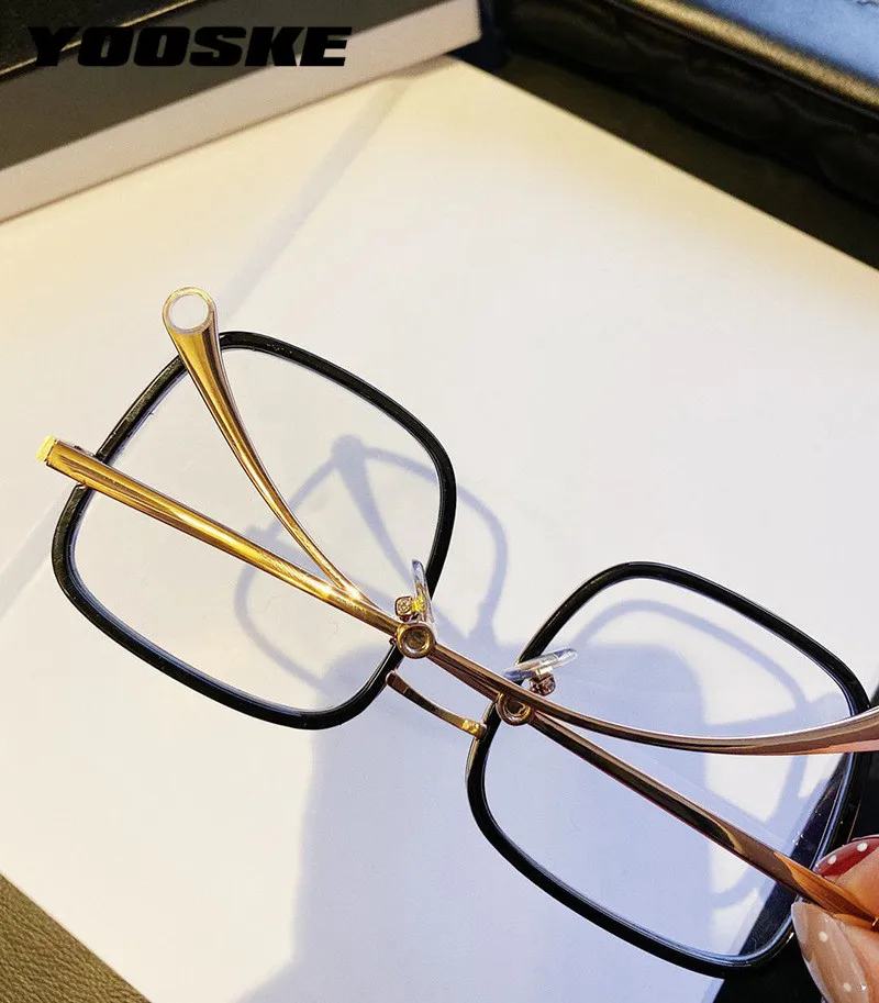 

New Anti Blue Light Glasses Frame Retro Square Computer Goggles Eyeglasses Men Women Metal Spectacle Frames