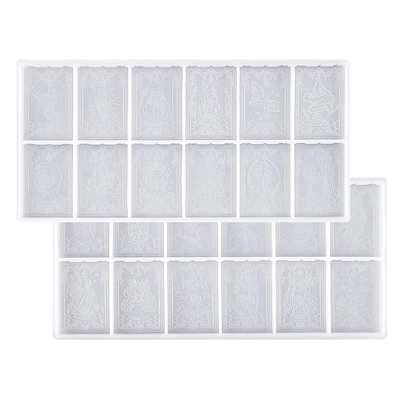 

2 упаковки пластиковых мини-карт Таро, 24 различных основных Аркана силиконовые формы для подвесок, брелоков, игр, домашнего декора