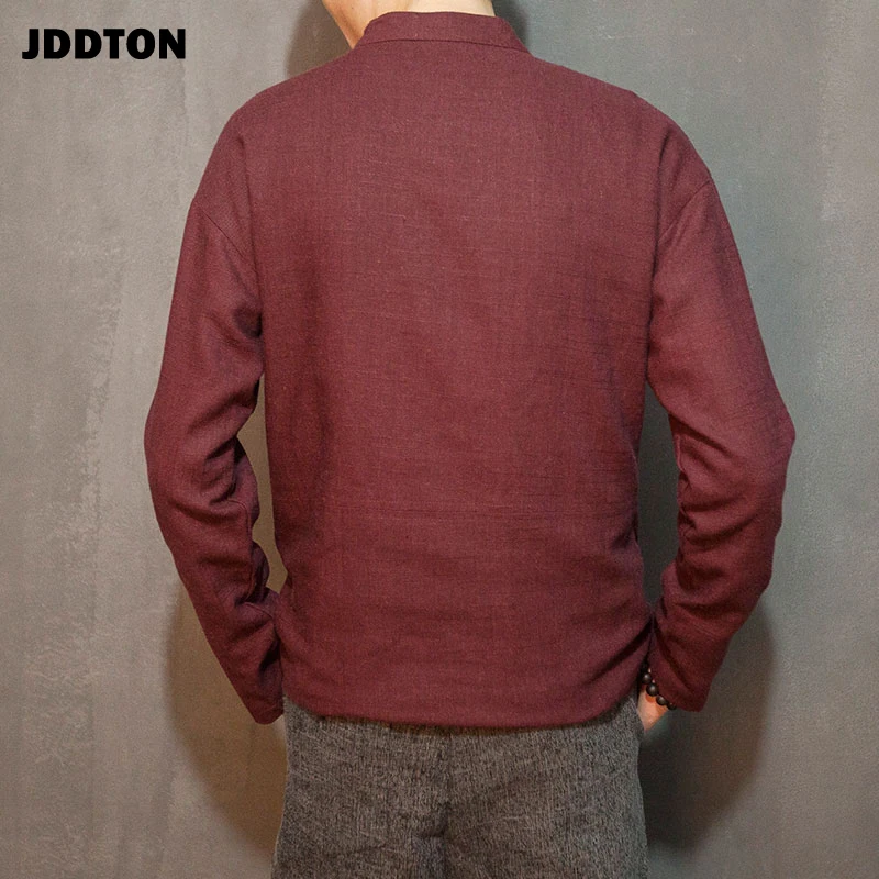Мужское льняное кимоно JDDTON Свободный кардиган из хлопка традиционная винтажная