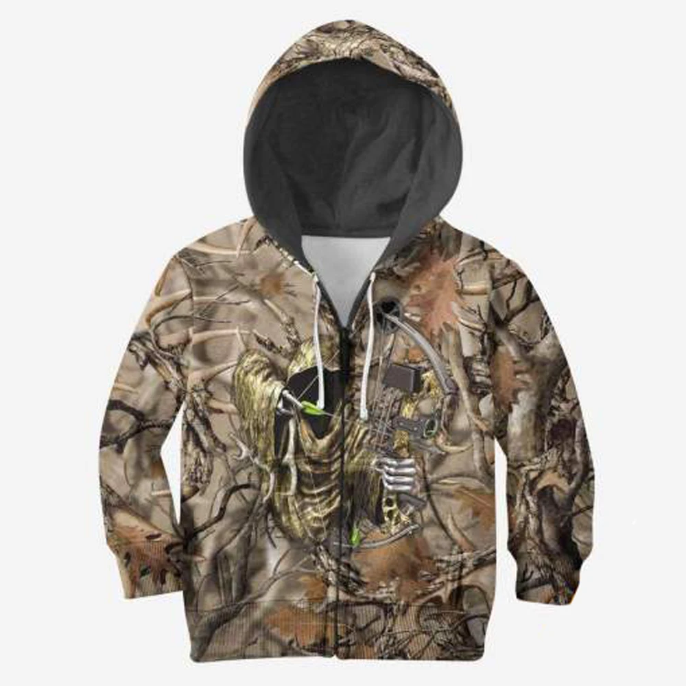 

Kids Set bowhunting camo 3d all over printed Hoodies Children zipper Pullover Sweatshirt Tracksuit/hoodies/family t shirt