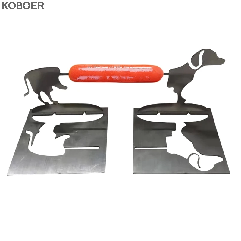 

BBQ Creative Barbecue Fork For Hot Dog Animal Shaped Stainless Steel Camp Fire Roasting Stick Metal Skewer Stick BBQ Tool