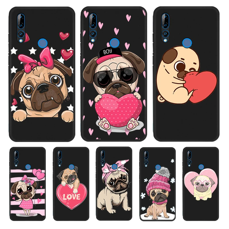 

Cartoon Cute Pug Dog Silicone Cover For Honor 9 9X Lite 9S 9A 9C 8 8A Prime 8X MAX 20 30 7A 7C Pro Plus Phone Case