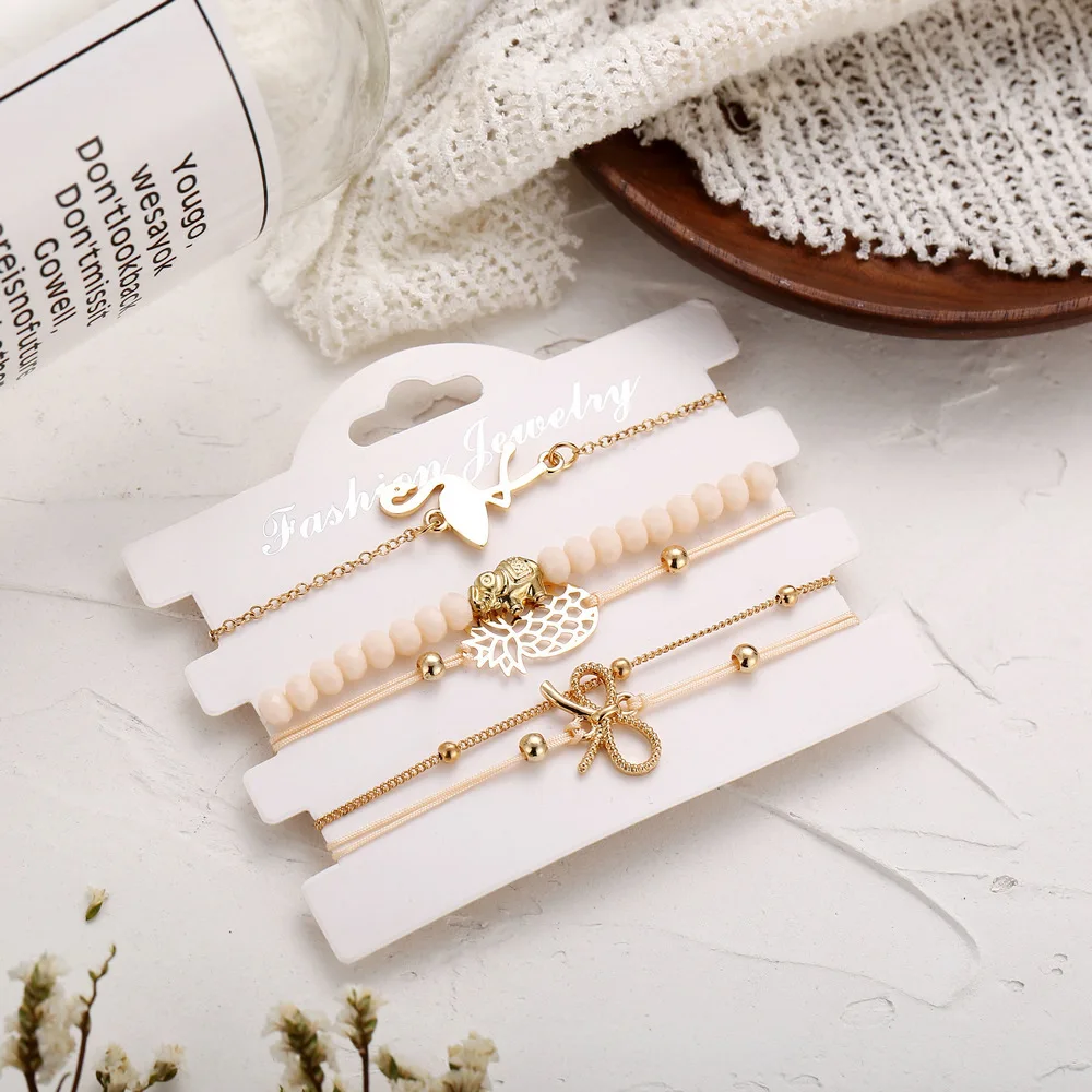 5 шт./компл. Регулируемый Полый ананас Птица Фламинго бантик Подвески Браслеты