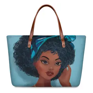 ELVISWORDS Brand Luxury Handbags Black Art Girl Printing Tote Bags For Women Shoulder Bag Fashion Women's Handbag Custom Bolso
