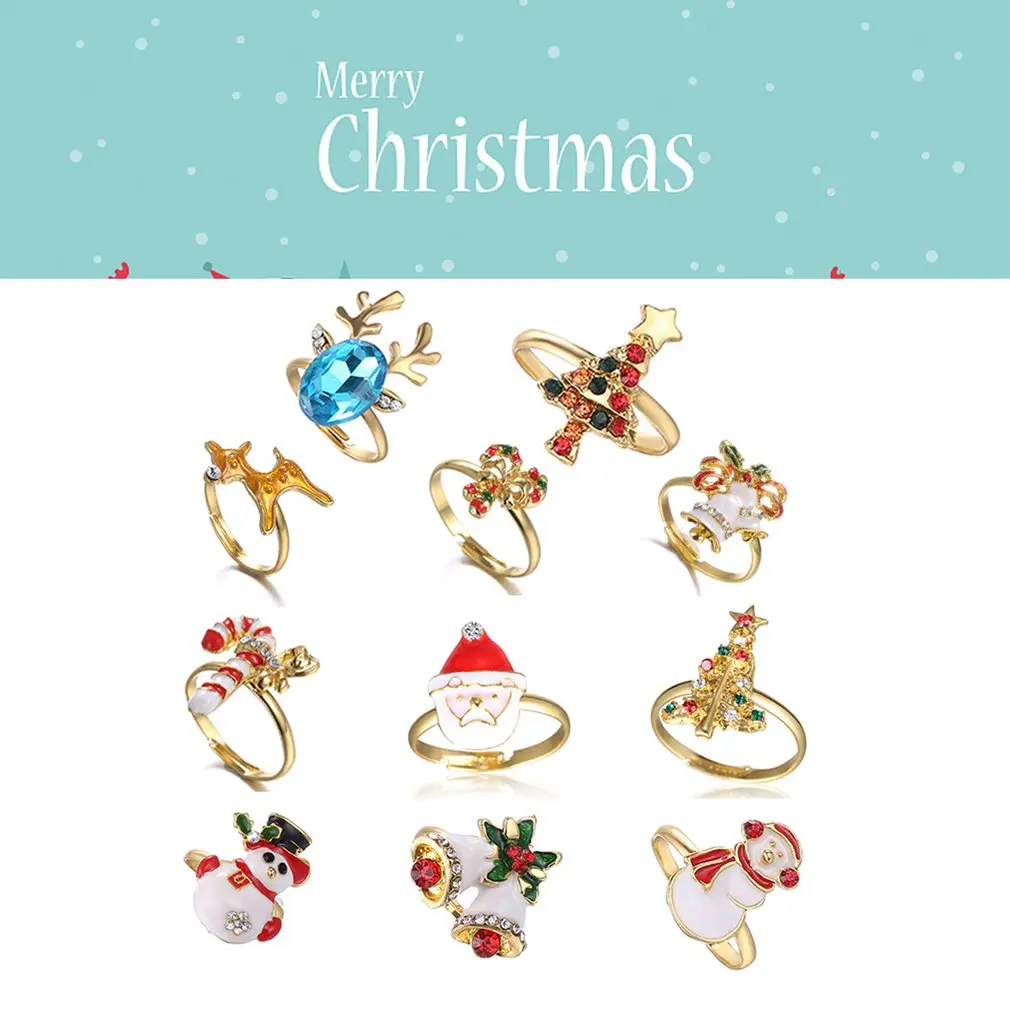 Рождественское женское кольцо стразы Женское элегантное на палец для леди