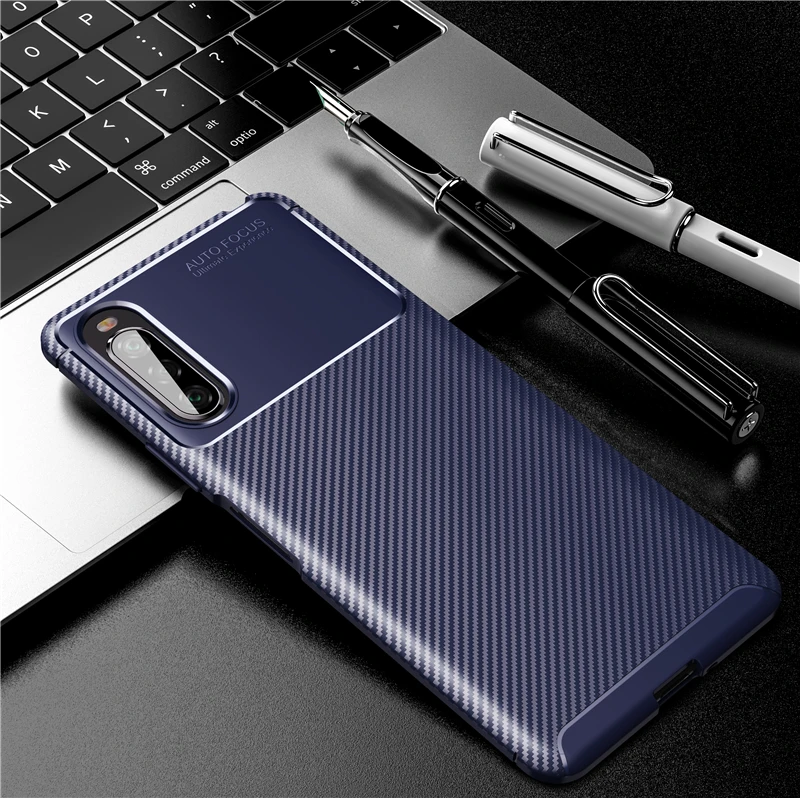 For Sony Xperia 10 II Case Silicone Carbon Fiber Phone Case For Sony Xperia 10 II Protective Cover For Sony Xperia 10 II Fundas