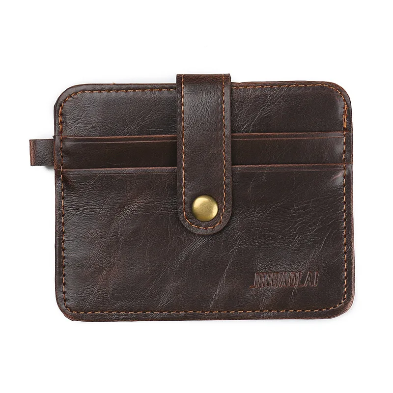 

Men's Credit Card PU Leather Mini Wallet Slim Business Retro Gift for Man ID Holder Case Coin Purse with 4 Slots and 1 Pocket