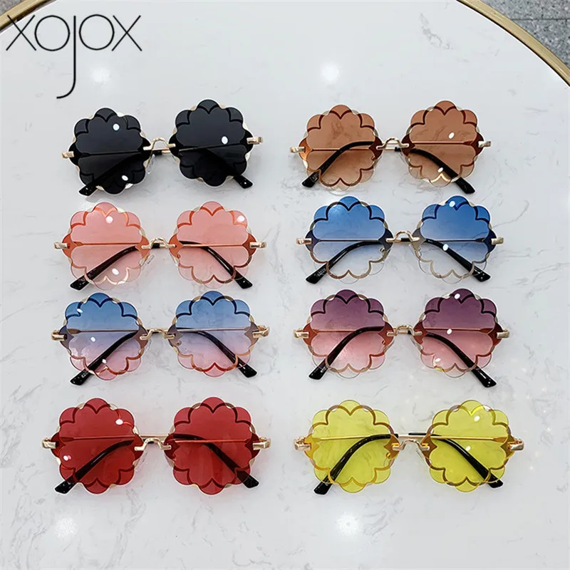 

XojoX Fashion Kids Rimless Sunglasses Flower Frame Girls Sun Glasses Glasses Children Outdoor Goggles Cute Style Party Eyewear