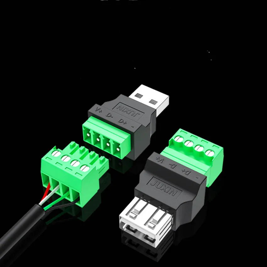 

USB CONNECTOR USB 2.0 Type A Female/Male to 5 Pin Screw Terminal Plug Connector adapter