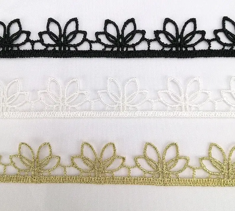 2 Yards Embroidered Gold Motif Guipure Water Soluble Lace Trims DIY Bags Hats Clothes Applique Sewing Supplies 2.2cm Width | Дом и сад