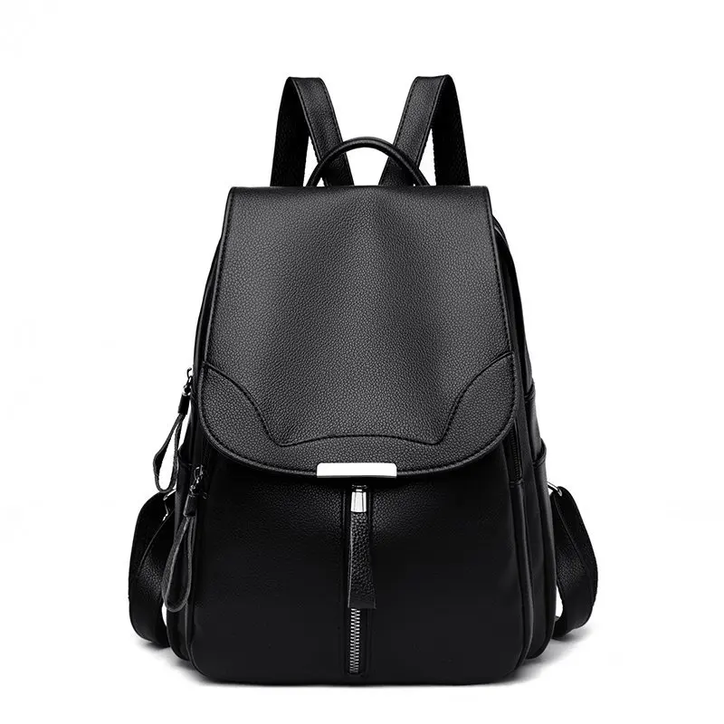 

High Quality Vintage Women Leather Backpacks Ladies Bagpack Girls Teen Schoolbag Sac A Dos Solid Travel BackPack Mochilas New