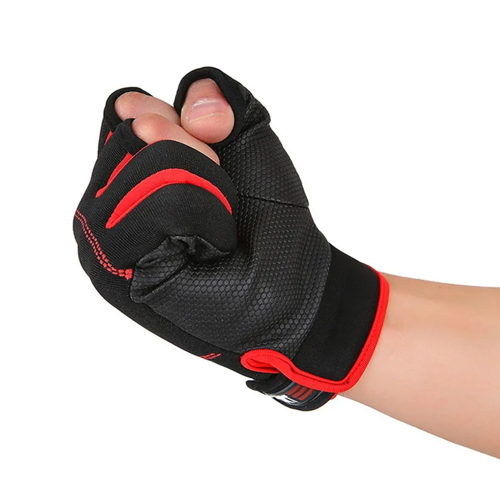 

Winter Men Gloves 3 Fingerless Fishing Gloves Suede Keep Warm Outdoor Non-slip Protective Sports Cycling Gloves Half Finger