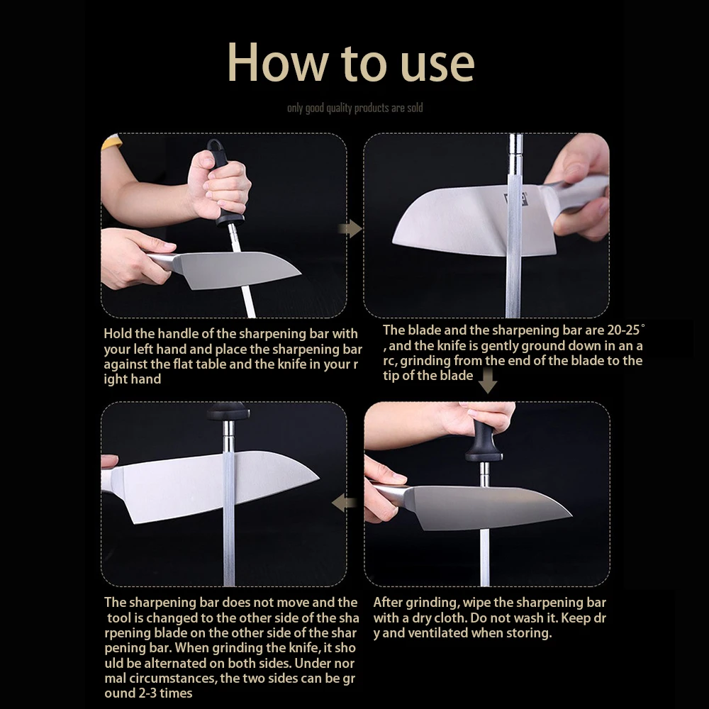 12 дюймов повара Стандартный профессиональный керамический стержень нож заточка