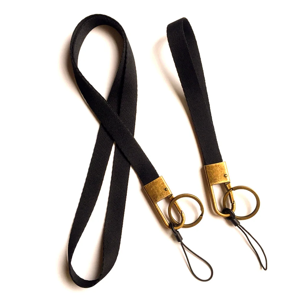 

Soft Woven Stripe Neck Lanyard and Hand Wrist Strap for Cell Phone Camera KeyChain ID NameTag Badge Etc Device With Bronze Hook
