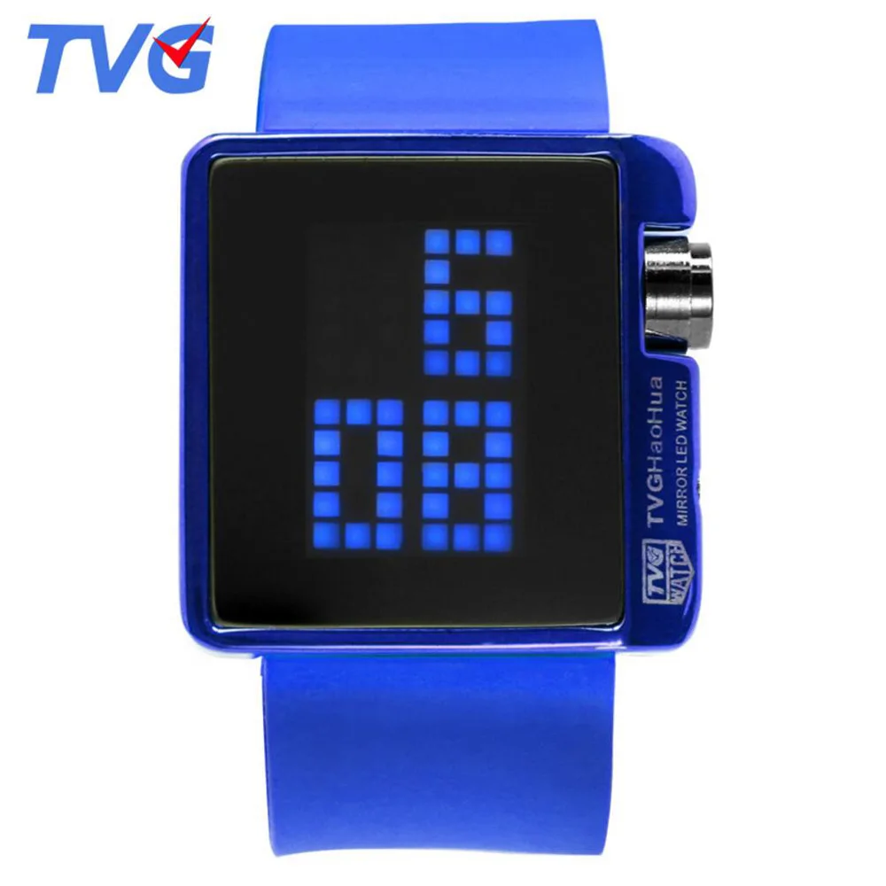 TVG мужские светодиодсветодиодный цифровые часы спортивные с силиконовым