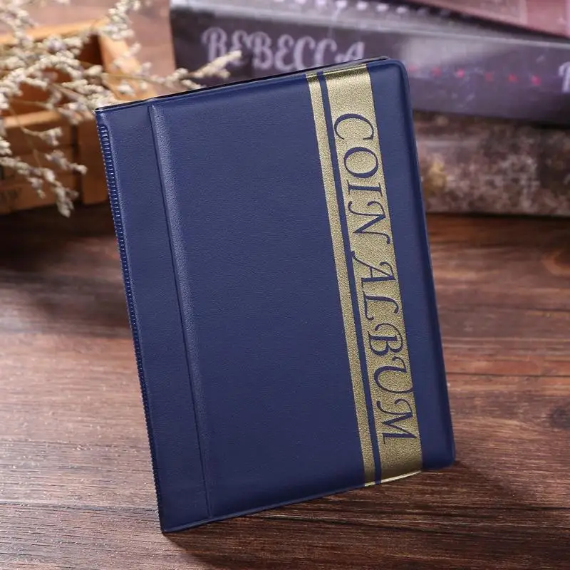 Ретро 120 карманы держатели для монет Альбом Книга сбора денег Органайзер сумки