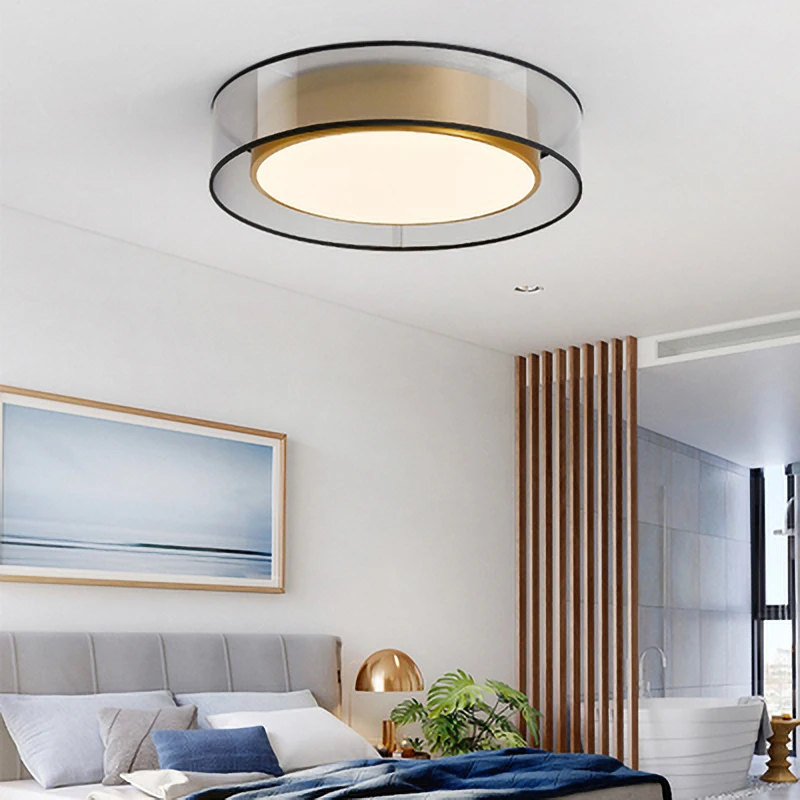 Lámpara de techo Tricolor de cobre para sala de estar, decoración de restaurante, iluminación led de doble uso para interiores